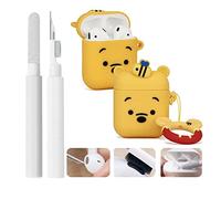 XMBYGY - Penna di pulizia con custodia per Airpods 1/2 e portachiavi, custodia protettiva in silicone per Airpods con kit di pulizia per custodia di ricarica wireless e auricolari