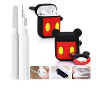 XMBYGY - Penna di pulizia con custodia per Airpods 1/2 e portachiavi, custodia protettiva in silicone per Airpods con kit di pulizia per custodia di ricarica wireless e auricolari