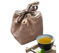 Xmccvt Contenitore per bustine da tè, esteticamente ricamato, portatile, adatto per bustine da tè e tazze, per casa, ufficio, all'aperto, viaggi, campeggio, picnic, viaggi su strada e