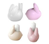Xmccvt per candele pasquali, resistenti al calore, flessibili per le vacanze, per versare | Stampo in silicone a forma di coniglietto pasquale come portacandele, per la produzione di lavori