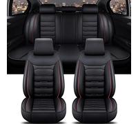 XMCMBS su Misura Completo Coprisedili Auto per Jeep Cherokee 2014-2023 Set Copri-Sedile per Auto Eco-Pelle con Airbag Laterali Auto Interno Accessori,A/BlackRed