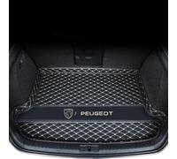 XMCMBS Tappetino Bagagliaio Auto su Misura per Peugeot 208 II 2019-2023 2024, Tappetino Bagagliaio Posteriore, Impermeabili Antiscivolo Copri Baule Auto,A BLACKBEIGE