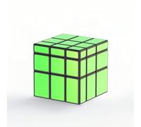 XMDCuber QY Toys Mirror Speed Cube 3x3 Fluorescent Green, Glow-in-The-Dark Sticker Mirror Cube 57 mm