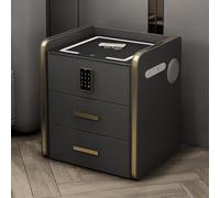 XMDEUR Comodini Stazione di Ricarica Wireless e Luci LED, Comodino Intelligente con Serratura a Combinazione, Comodini Intelligenti con 3 Cassetti, USB e Altoparlante Bluetooth, per Camera da Letto