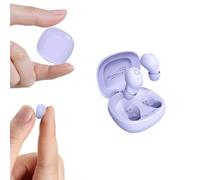 Xmenha Piccoli mini auricolari invisibili, senza fili, Bluetooth nascosto, per orecchie piccole, discreti, nascosti, per dormire, dormienti, invisibili, per dormire, viola