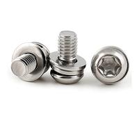 XMGKMN 10 pezzi M3M4M5M6 in acciaio inossidabile 304 con guarnizione a testa tonda vite antifurto anti-smontaggio testa padella prugna tre combinazioni bullone (colore: M4 * 25)