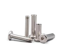 XMGKMN 10 pezzi M6 304 in acciaio inox scooter coppia vite di bloccaggio smussata testa rotonda piatta esagonale femmina chiodo mobili dado (colore: M6 x 12)