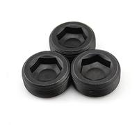 XMGKMN 2 pezzi in acciaio al carbonio pollici PT3/8 copertura tubo arresto vite coperchio testa soffocante tappo olio americano NPT1/8 spina gola 1/16 2" (colore: PT 1-1/2)