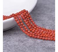 XMGKMN Hongnan - Cavigliera in agata rossa, perline rotonde, 2 mm, 3 mm, 4 mm, 1 pezzo di perline semilavorate (dimensioni: 4 mm/barra (circa 95 pezzi)