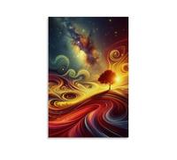 XMHMYHZJ Art by Man with Stunning Swirls and Beautiful Space Wallpaper Wall Art Murales Modern Decoration Hanging Art Poster 50 x 75 cm