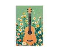 XMHMYHZJ Blissful Melodies - Decorazione artistica da parete con vivace armonica in cornice floreale, decorazione artistica da parete, poster artistico da appendere, 50 x 75 cm