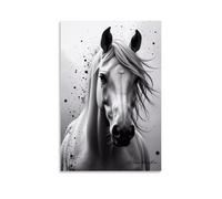 XMHMYHZJ Decorazione artistica da parete con cavallo bianco, decorazione da parete per la casa, decorazione da parete moderna, poster artistico da appendere, 50 x 75 cm