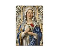 XMHMYHZJ Decorazione artistica da parete con la Madonna del Garofano, fiore rosso che simboleggia l'amore, dettaglio settentrionale, decorazione moderna da appendere, 30 x 45 cm