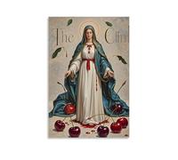 XMHMYHZJ Decorazione artistica da parete con la Madonna delle Ciliegie, Frutta Rossa che simboleggia il sangue, dettagli lussureggianti, decorazione moderna da appendere, poster artistico, 60 x 90 cm