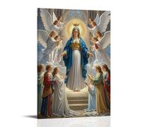 XMHMYHZJ Decorazione artistica da parete con l'Incoronazione della Vergine di Angeli, coro celeste, eleganza gotica, decorazione moderna da appendere, 50 x 75 cm
