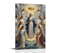 XMHMYHZJ Decorazione artistica da parete con l'Incoronazione della Vergine di Angeli, coro celeste, eleganza gotica, decorazione moderna da appendere, 40 x 60 cm