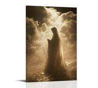 XMHMYHZJ Decorazione artistica da parete con nuvole in alto, ma è l'acqua che mostra il bagliore sacro di Mary, decorazione artistica da parete, decorazione moderna da appendere, 50 x 75 cm