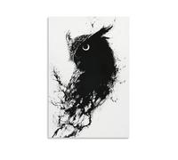 XMHMYHZJ Decorazione artistica da parete con sagoma astratta di gufo creata dal movimento lento delle forme minimaliste. Decorazione artistica da parete, poster artistico da appendere, 60 x 90 cm