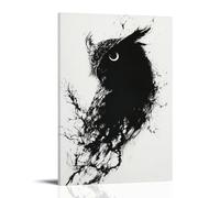 XMHMYHZJ Decorazione artistica da parete con sagoma astratta di gufo creata dal movimento lento delle forme minimaliste. Decorazione artistica da parete moderna da appendere, 40 x 60 cm