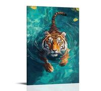XMHMYHZJ Decorazione artistica da parete con tigre in stile moderno, decorazione da parete per la casa, decorazione artistica da appendere, 50 x 75 cm