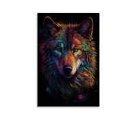 XMHMYHZJ Decorazione artistica da parete moderna con lupo, decorazione artistica da parete per la casa, poster artistico da appendere, 50 x 75 cm