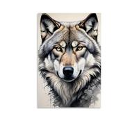 XMHMYHZJ Decorazione artistica da parete moderna con lupo, elegante decorazione per la casa, decorazione da parete, poster artistico da appendere, 50 x 75 cm
