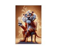 XMHMYHZJ Decorazione artistica da parete moderna con sedia a forma di tigre, elegante decorazione per la casa con un tocco di stravaganza, decorazione artistica da appendere, 50 x 75 cm