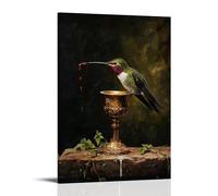 XMHMYHZJ Decorazione artistica da parete moderna da appendere con colibrì che beve da un calice lasciato ai piedi della croce. Poster artistico da appendere, 20 x 30 cm