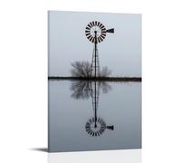 XMHMYHZJ Decorazione artistica da parete moderna da appendere con una croce che gira sopra l'acqua e il suo riflesso forma una rosa in perfetta rotazione. Decorazione artistica da parete, poster