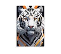 XMHMYHZJ Decorazione da parete con tigre moderna dal design astratto per la decorazione della casa, poster da parete con animali, decorazione moderna da appendere, 50 x 75 cm