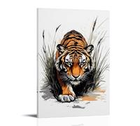XMHMYHZJ Decorazione da parete con tigre moderna per ambienti eleganti, decorazione artistica da parete, poster artistico da appendere, 60 x 90 cm