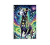 XMHMYHZJ Decorazione da parete in stile moderno, colorato, astratto, immaginario, ritratto di cane, decorazione per la casa, decorazione da parete, poster artistico da appendere, 50 x 75 cm