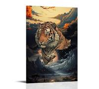XMHMYHZJ Decorazione da parete in stile moderno con tigre, una splendida miscela di natura, decorazione artistica da parete, poster da appendere, 40 x 60 cm