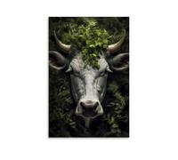XMHMYHZJ Decorazione da parete in stile moderno, motivo mucca bianca, decorazione da parete per la casa, decorazione moderna da appendere, 50 x 75 cm