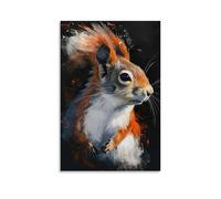 XMHMYHZJ Decorazione da parete moderna con scoiattolo, decorazione da parete elegante per la casa, decorazione da parete, poster artistico da appendere, 50 x 75 cm