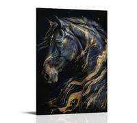 XMHMYHZJ Mystic Elegance - Decorazione da parete con cavallo nero, decorazione da parete per case eleganti, decorazione moderna da appendere, 40 x 60 cm