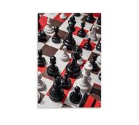 XMHMYHZJ Poster a scacchi con molti pezzi diversi che possono essere messi insieme, decorazione da parete, decorazione moderna, poster artistico da appendere, 50 x 75 cm