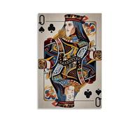 XMHMYHZJ Poster a tema poker con regina di diamanti che tiene due carte con le mani, decorazione moderna da appendere, poster artistico da appendere, 20 x 30 cm