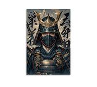 XMHMYHZJ Poster a tema samurai con la grafica di un uomo in armatura, decorazione moderna da appendere, 60 x 90 cm