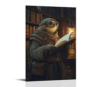 XMHMYHZJ Poster artistico da appendere alla parete con biblioteca a lanterna a luce lenta, decorazione moderna da appendere, 40 x 60 cm