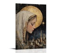 XMHMYHZJ Poster artistico da appendere alla parete, decorazione moderna da appendere, 20 x 30 cm, con una sola lacrima che gira giù dalla guancia di Maria e diventa una stella nel cielo, illuminando