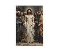 XMHMYHZJ Poster artistico da appendere con immagine di The Ecce Homo, Christ presented to Crowd, Sorrowful Gaze, Realismo barocco, decorazione moderna da appendere, 30 x 45 cm