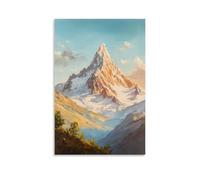 XMHMYHZJ Poster artistico da appendere con la grandezza di una montagna innevata e una resa di picchi che toccano il cielo, decorazione moderna da appendere, 40 x 60 cm