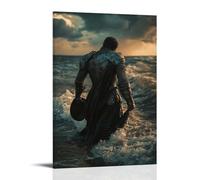 XMHMYHZJ Poster artistico da appendere con scritta "A Knight lancia il suo elmo nel mare e segue il suono della Scrittura cantato da voci invisibili". Decorazione artistica da parete moderna da