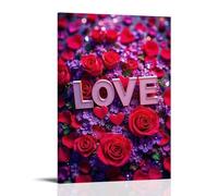 XMHMYHZJ Poster artistico da appendere con scritta "San Valentino con il farro sui fiori", decorazione moderna da appendere, 30 x 45 cm
