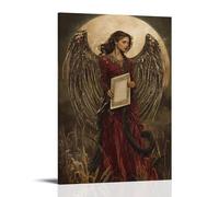 XMHMYHZJ Poster artistico da appendere in stile moderno, decorazione artistica da appendere, 30 x 45 cm, motivo: Campo di serpenti parte prima delle orme dell'angelo mentre porta il rotolo del