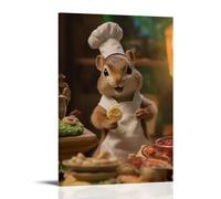 XMHMYHZJ Poster artistico da parete con animali che mangia in un'esposizione animata di cibo, decorazione moderna da appendere, 60 x 90 cm