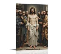 XMHMYHZJ Poster artistico da parete con immagine di The Ecce Homo, Christ presented to Crowd, Sorrowful Gaze, Barocco Realismo moderno, decorazione artistica da appendere, 50 x 75 cm