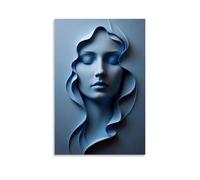 XMHMYHZJ Poster artistico da parete con immagine di una bella donna con gli occhi azzurri, decorazione moderna da appendere, 20 x 30 cm