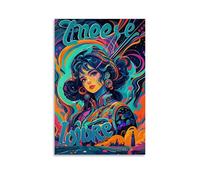 XMHMYHZJ Poster artistico da parete con immagine di una bella donna in stile graffiti, decorazione moderna da appendere, 30 x 45 cm